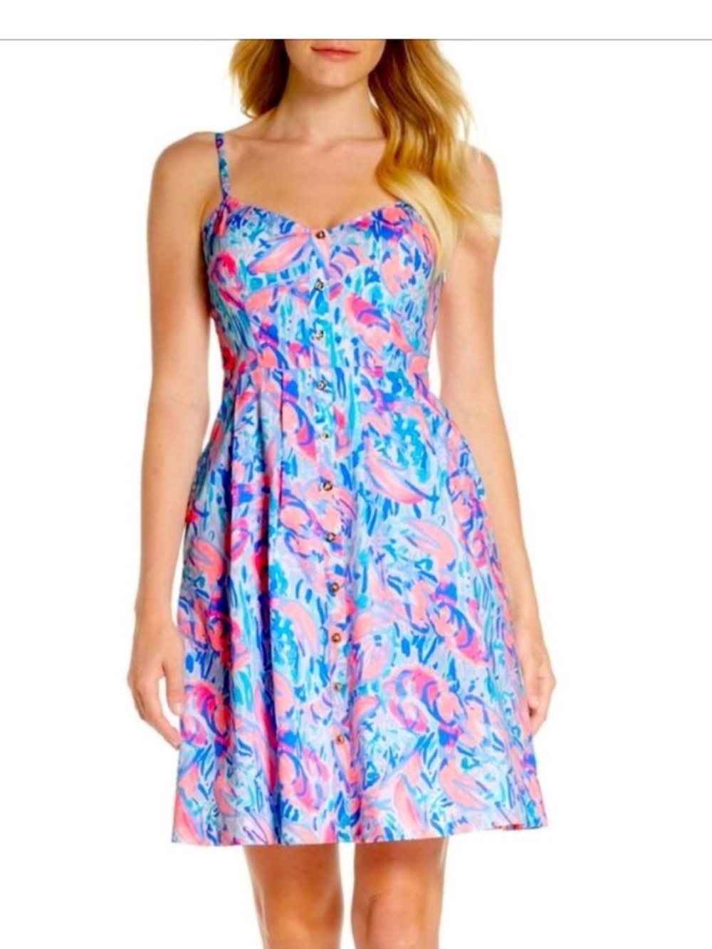 The Lilly Pulitzer Easton Dress in Cracked Up Cosmic Coral Resort Wear wedding - Picture 13 of 13